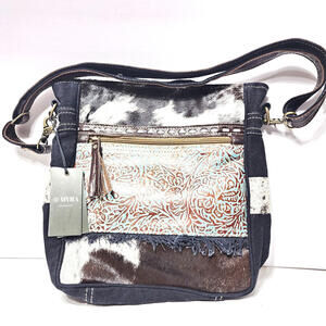 Myra Large Cow Hide Western Purse Shoulder Bag New S-4762